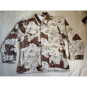 DELF Army Field Jacket Coat DBDU Desert Chocolate Chip Camo Unlined Medium